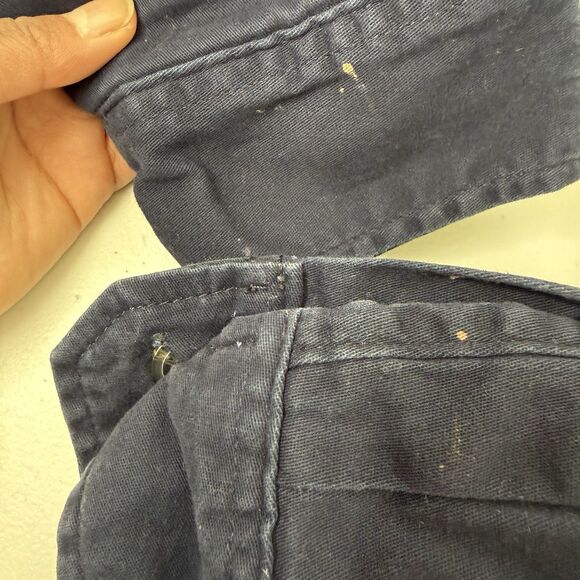 Jachs New York Mens L Sherpa Lined Shacket Canvas Shirt Jacket Navy Elbow Patch - Picture 7 of 10